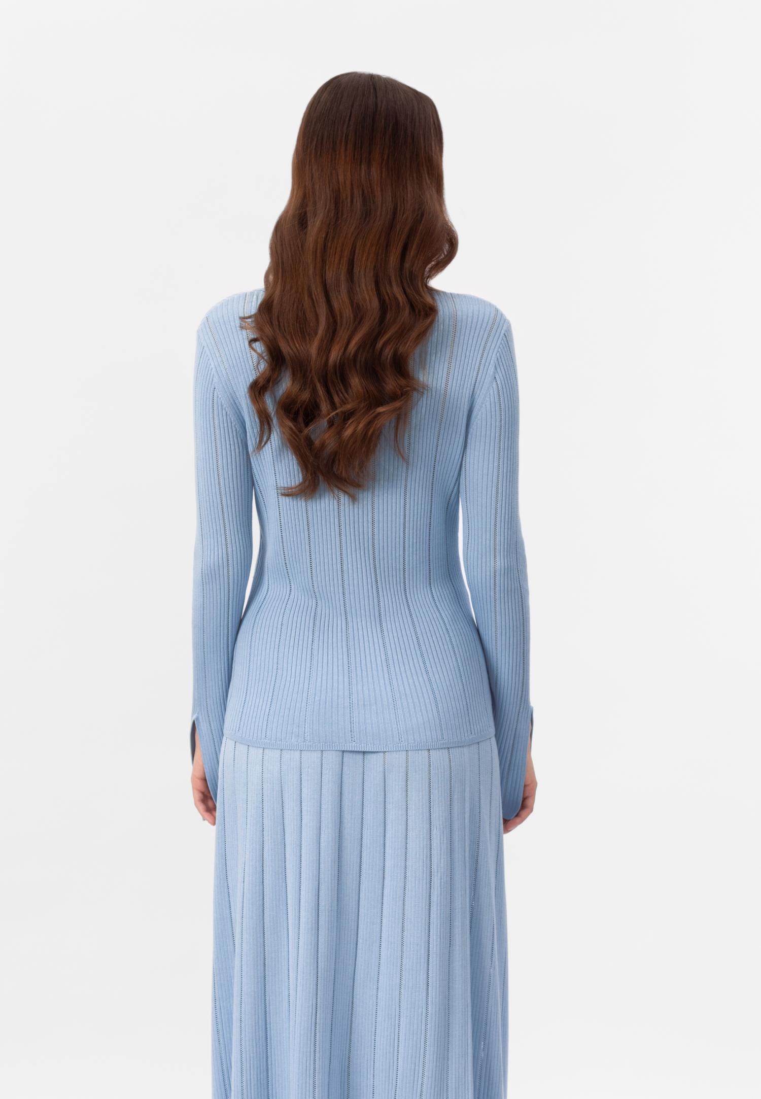 Джемпер з довгим рукавом з шовку та віскози